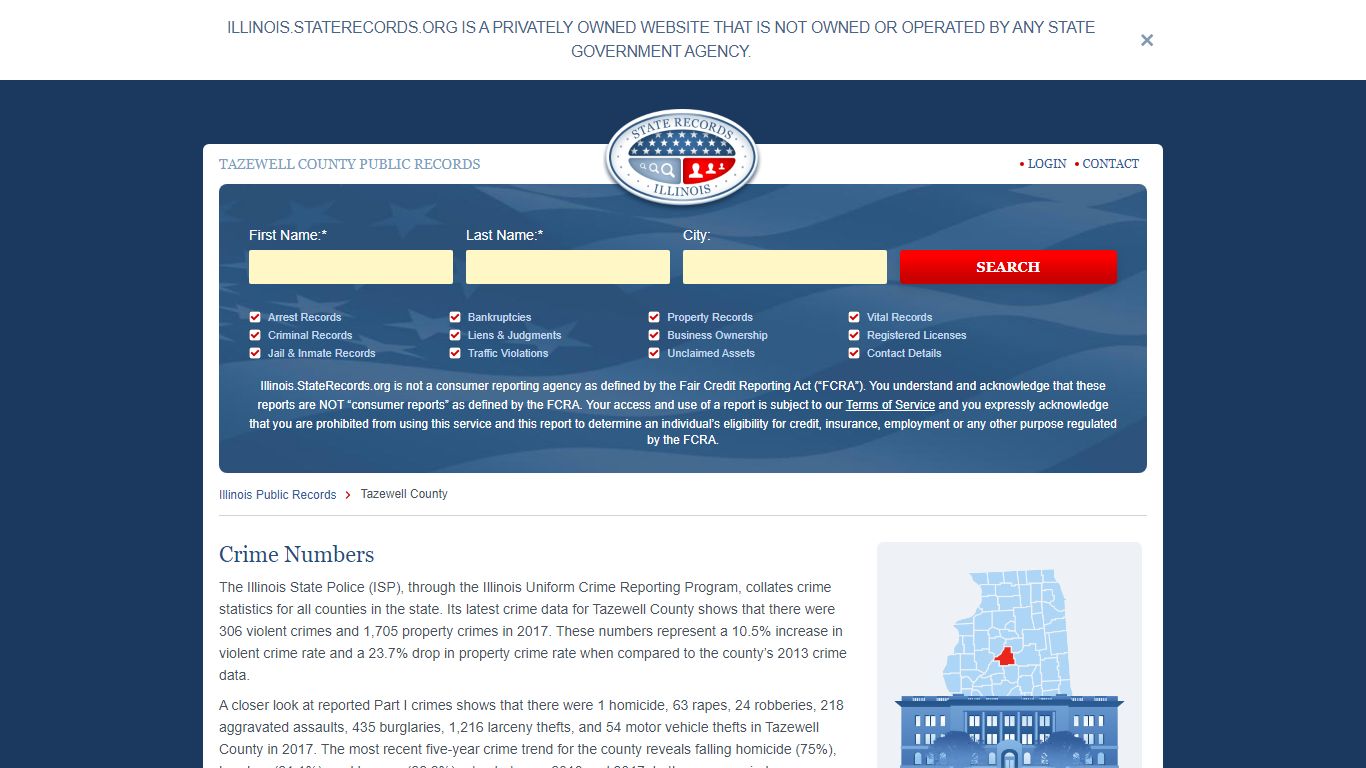 Tazewell County Arrest, Court, and Public Records | StateRecords.org
