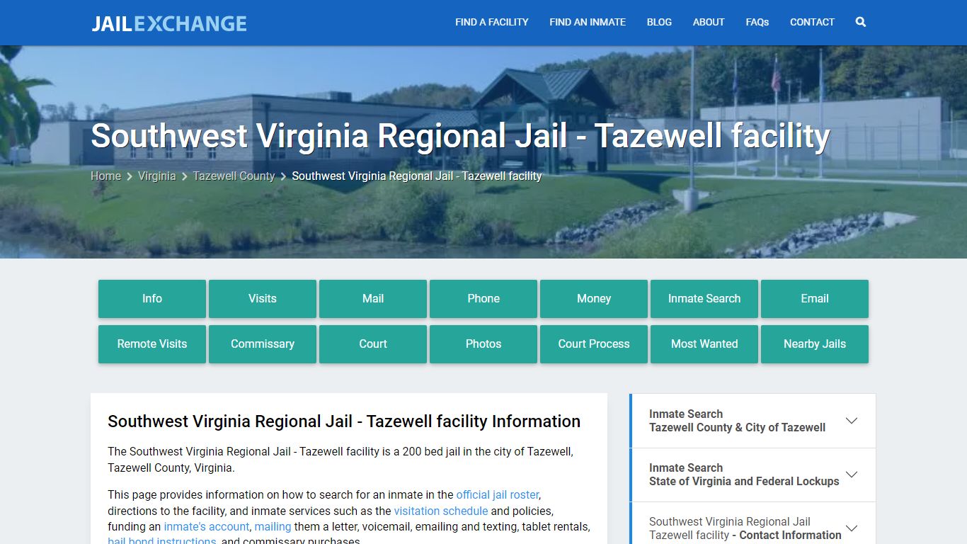 Southwest Virginia Regional Jail - Tazewell facility, VA Inmate Search ...